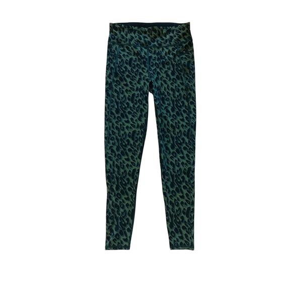 Sweaty Betty Zero Gravity Green Black Leopard Full Length Leggings Medium - Picture 2 of 4